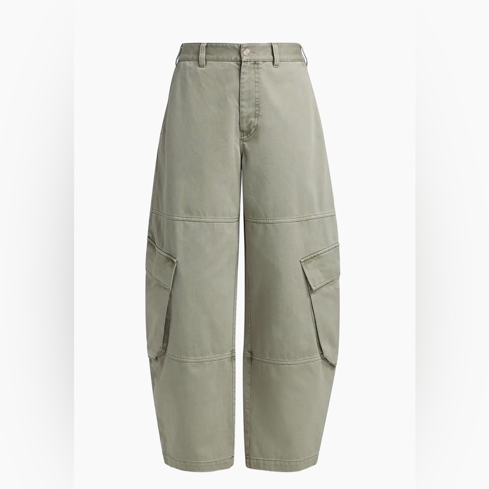 Frame Denim Wide Leg Army Green Cargo Bubble Pants in Sage Size 27 - Picture 5 of 9